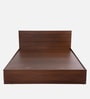 Seto Queen Size Bed In Planket Walnut Finish With Hydraulic Box Storage