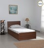 Seto Single Bed in Planked Walnut Finish with Box Storage