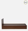 Seto Single Bed in Planked Walnut Finish with Box Storage