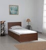 Seto Single Bed in Planked Walnut Finish with Box Storage