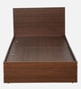 Seto Single Bed in Planked Walnut Finish with Box Storage