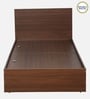 Seto Single Bed in Planked Walnut Finish with Box Storage