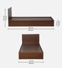 Seto Single Bed in Planked Walnut Finish with Box Storage
