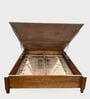 Sevilla Upholstered King Size Bed In Walnut Finish With Hydraulic Storage