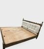 Sevilla Upholstered King Size Bed In Walnut Finish Without Storage