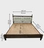 Sevilla Upholstered Queen Size Bed In Walnut Finish With Hydraulic Storage