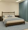 Sevilla Upholstered Queen Size Bed In Walnut Finish Without Storage