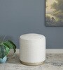 Seville Fabric Pouffe In Beige Colour