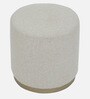 Seville Fabric Pouffe In Beige Colour Seville Fabric Pouffe In Beige Colour