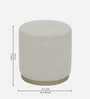 Seville Fabric Pouffe In Beige Colour