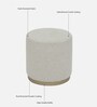 Seville Fabric Pouffe In Beige Colour