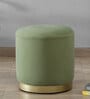 Seville Velvet Pouffe In Green Colour