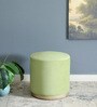Seville Velvet Pouffe In Lime Green Colour