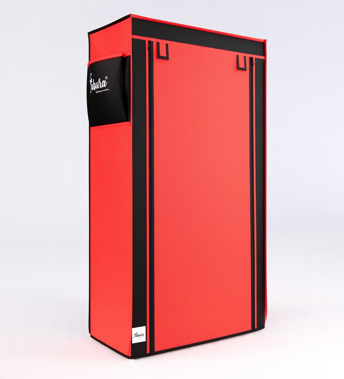 Buy Alpine Fabric Open Shoe Rack in Red & Black Finish by FABURA Online Open Shoe Racks Shoe