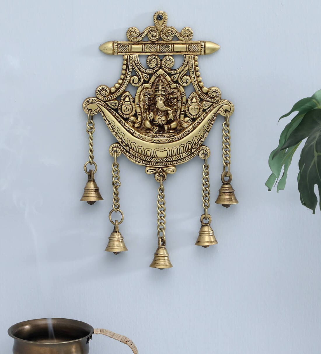 Buy Shri Ganesh Gold Brass Toran at 7% OFF by Rhapsodically Made ...