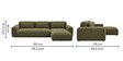 Shena Olive Green LHS Seational Sofa In Upholstery Fabric Shena Olive Green LHS Seational Sofa In Upholstery Fabric