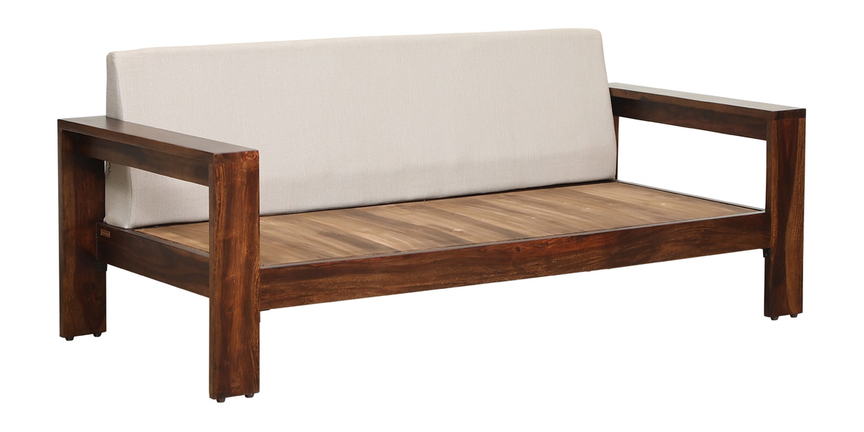 Buy Shahen Solid Wood 3 Seater Sofa In Provincial Teak Finish