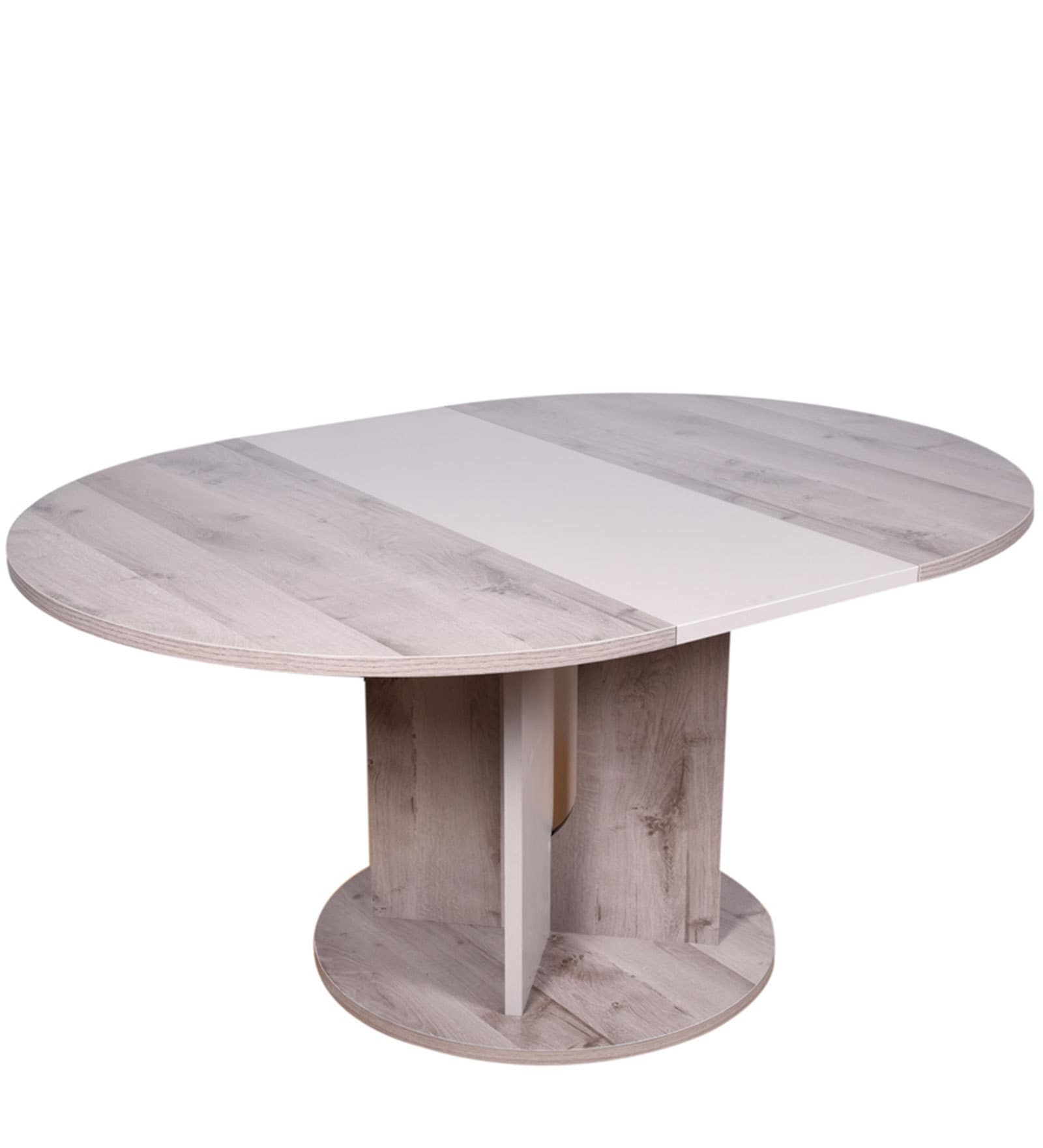 Buy Sha Round Extendable Four Seater Dining Table in Smoky Oak Finish