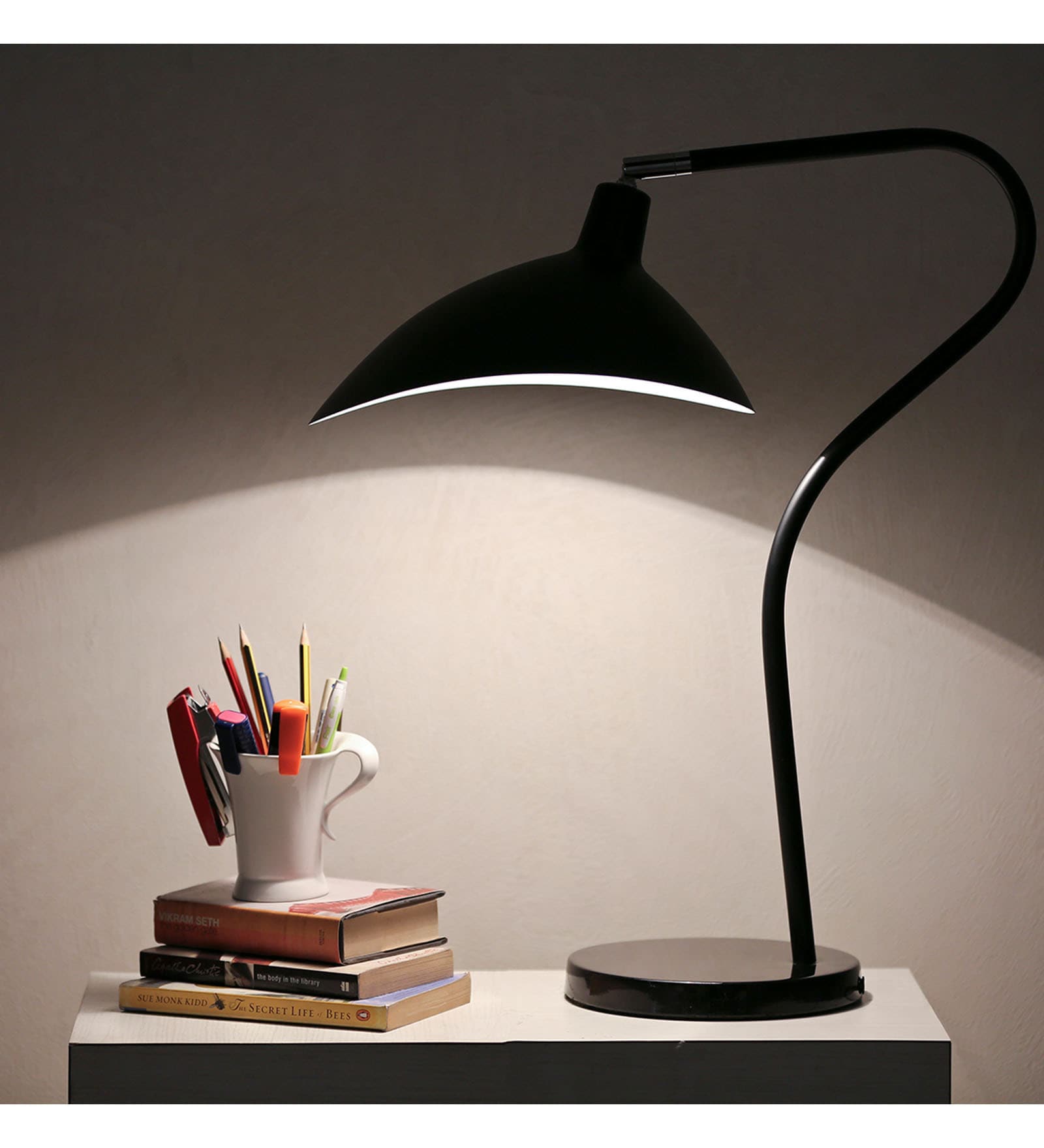 Noel Black Study Lamp With Mild Steal (MS) Base