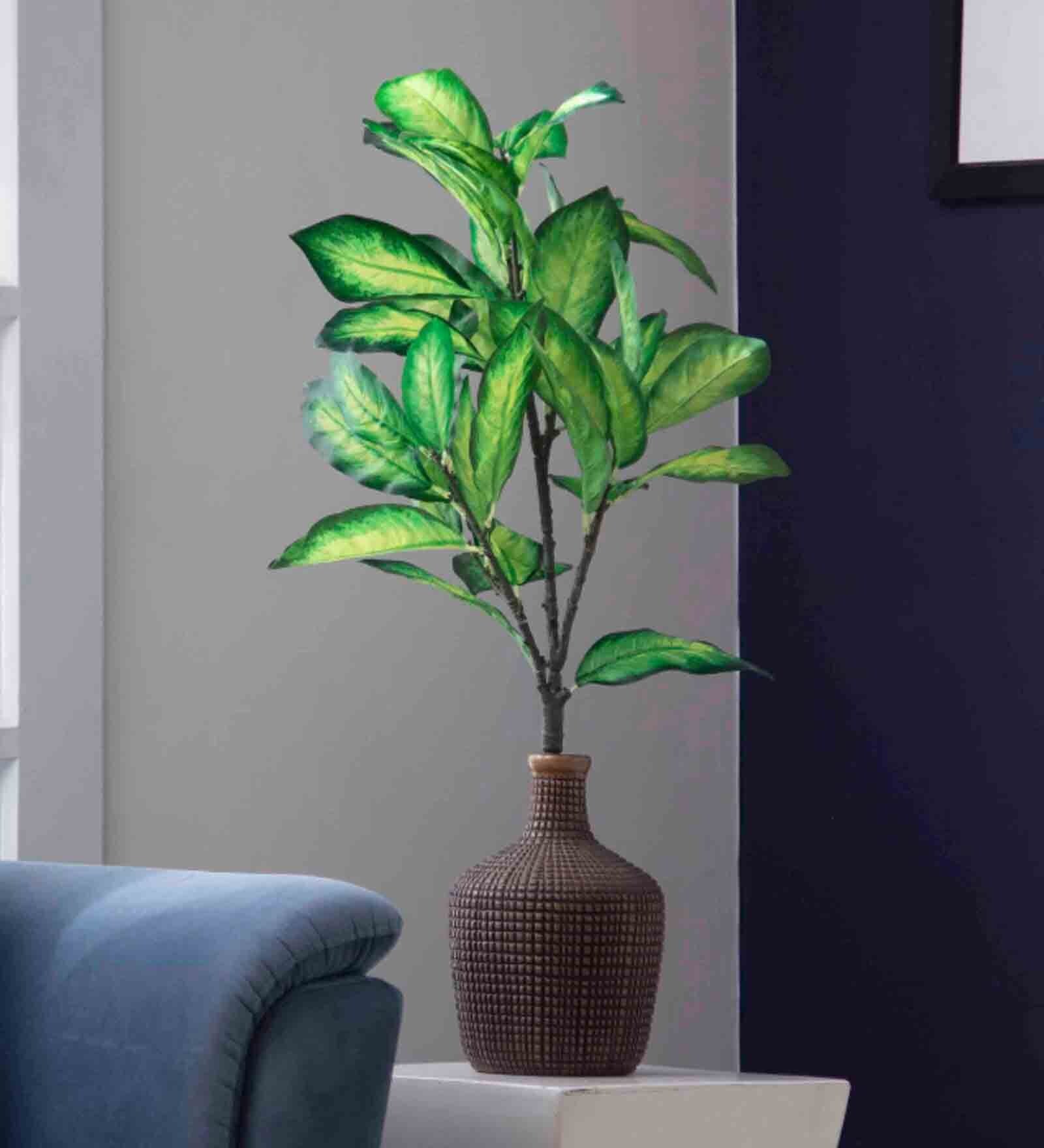 Buy Polyester Dave Shaded Green Dieffenbachia Without Pot Artificial