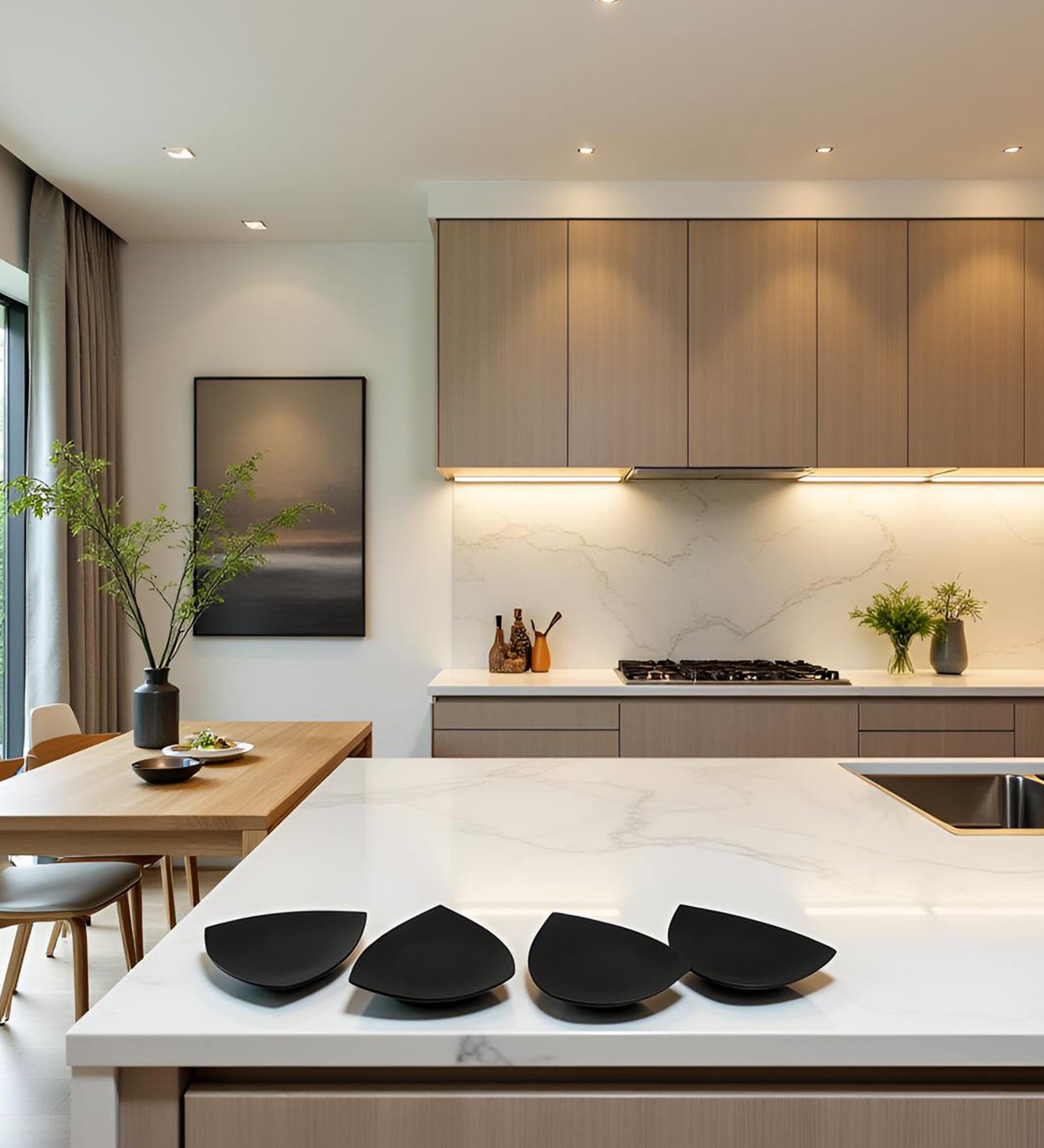 Shadow Matte Quarter Ceramic Plates Sets of 4 dinnerware Sets Plates