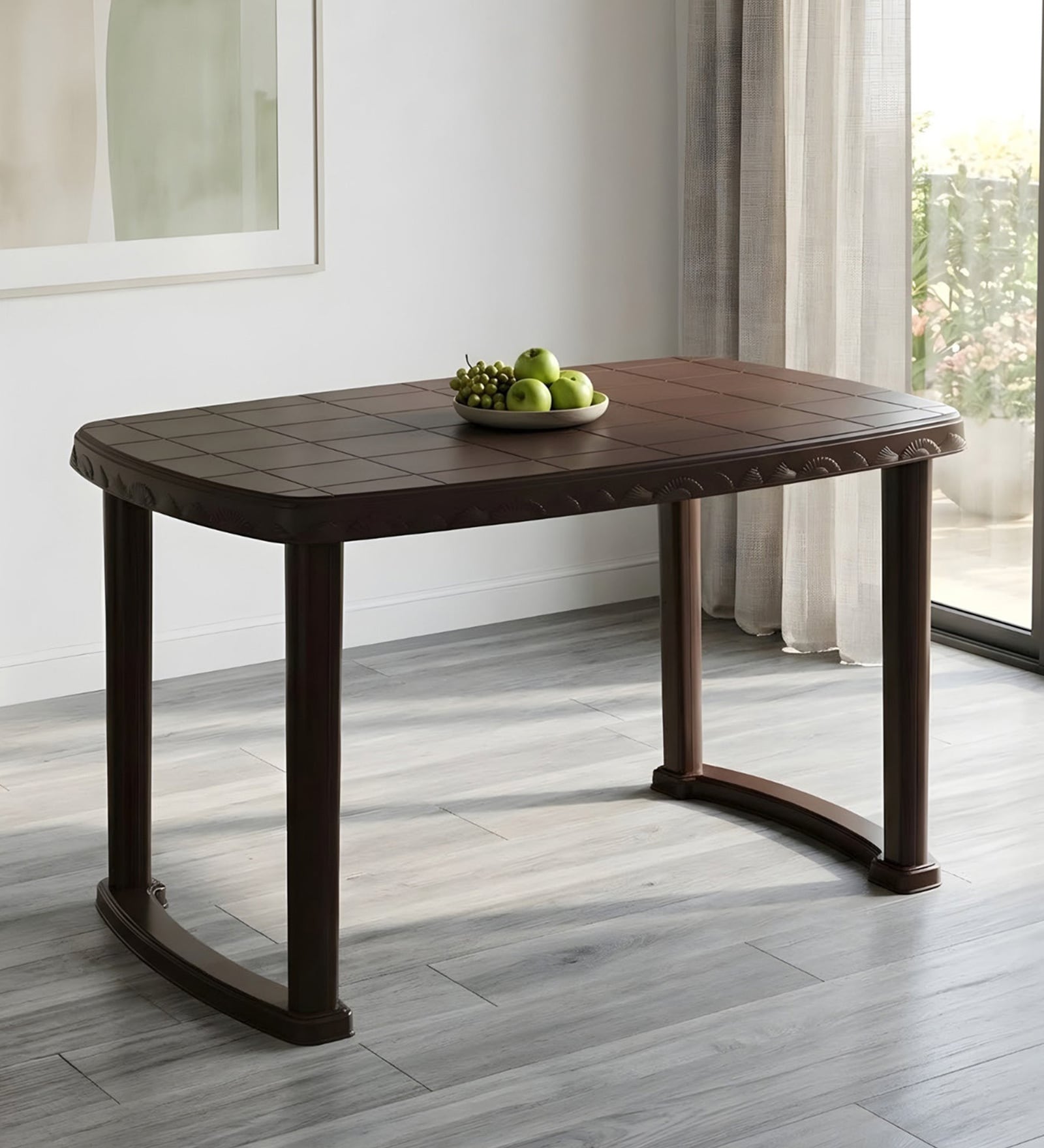 Shahenshah 4 Seater Dining Table In Weather Brown