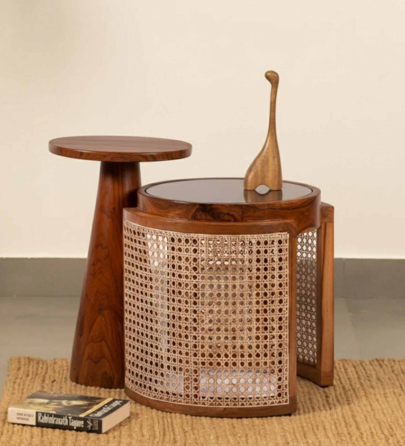 Shamal Nest Of Tables In Teakwood Finish Shamal Nest Of Tables In Teakwood Finish