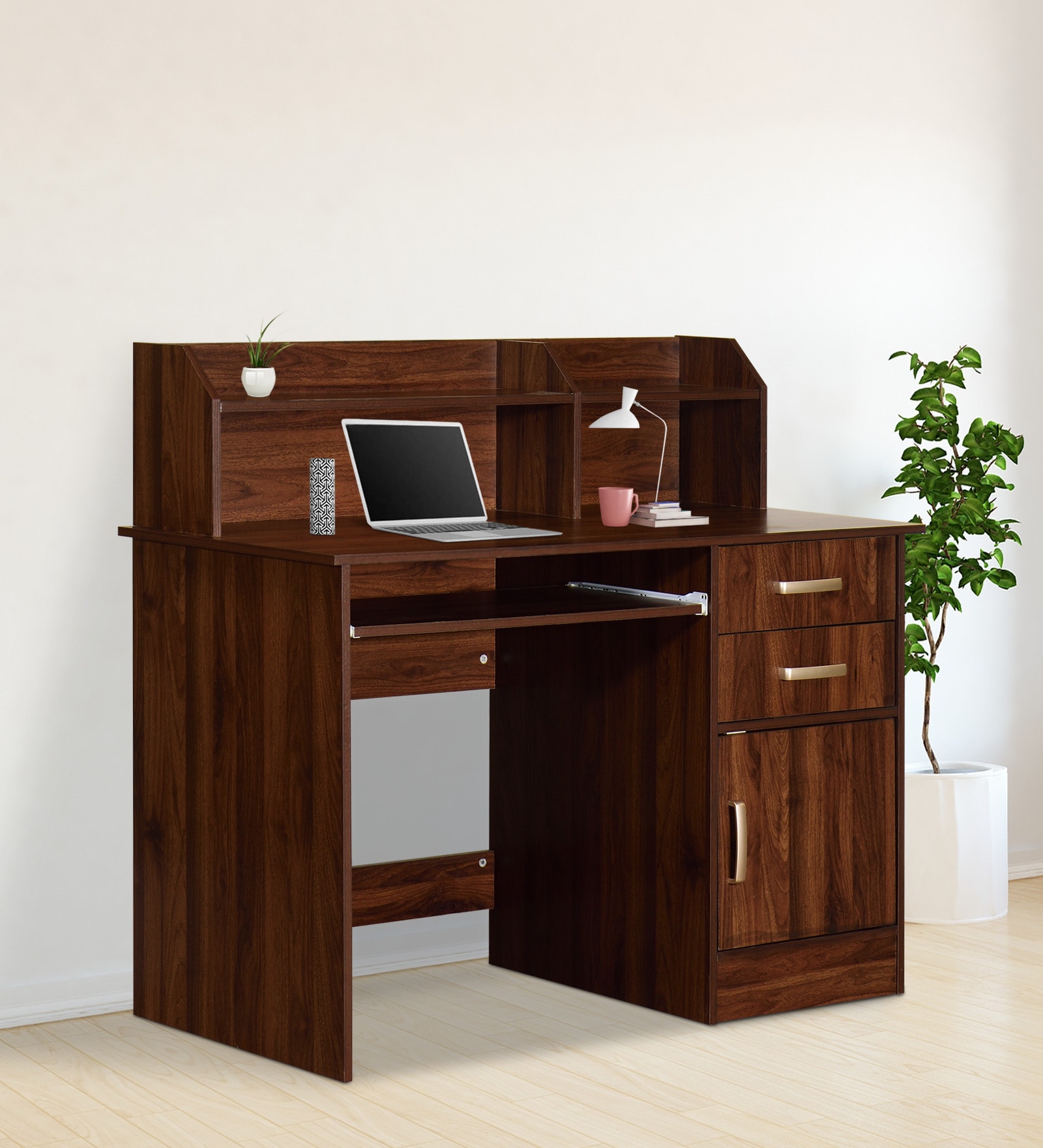 Buy Shamon Hutch Desk in Columbia Walnut Finish at 41% OFF by Valuewud ...