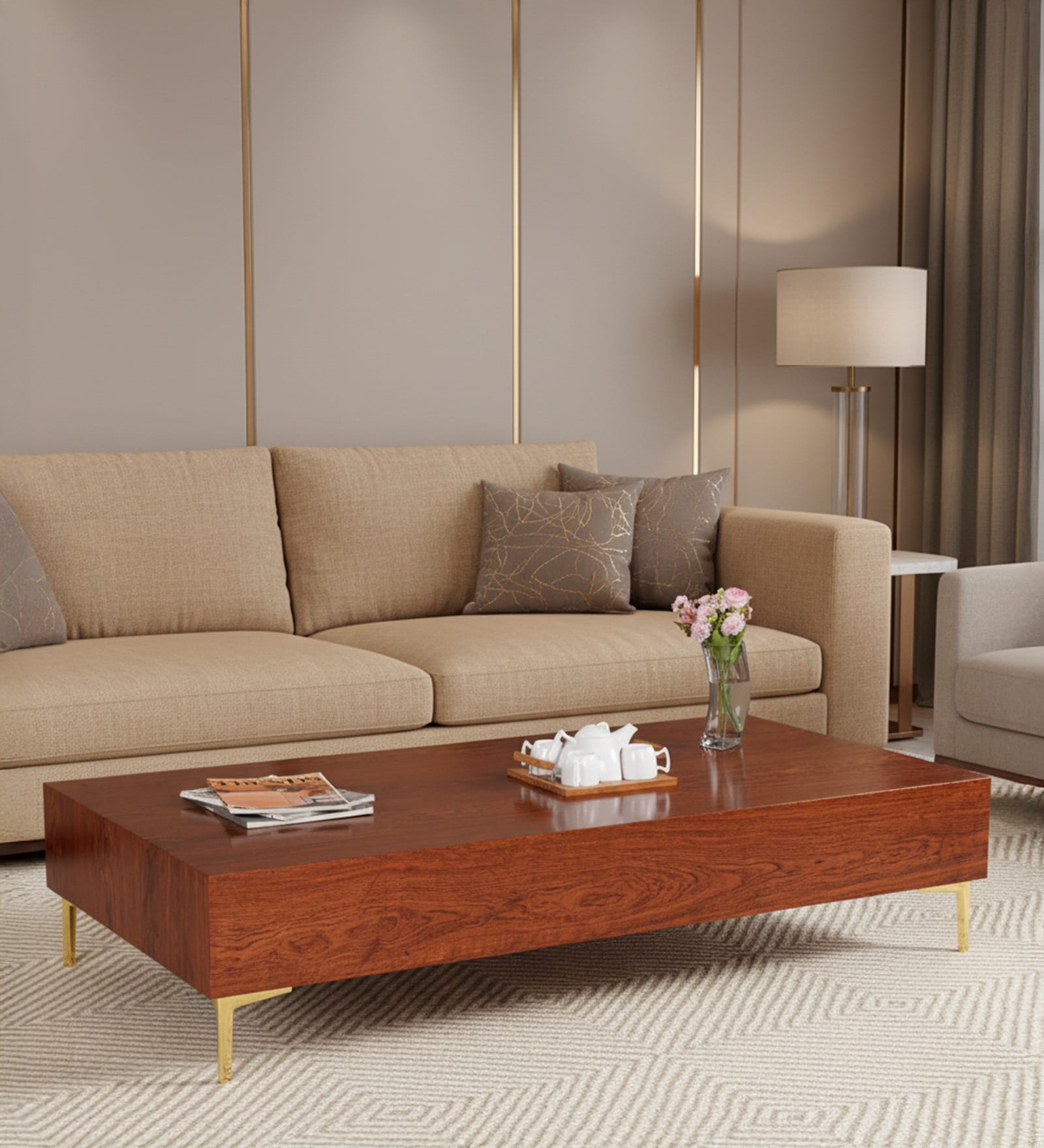 Shanon Coffee Table In Brown Finish