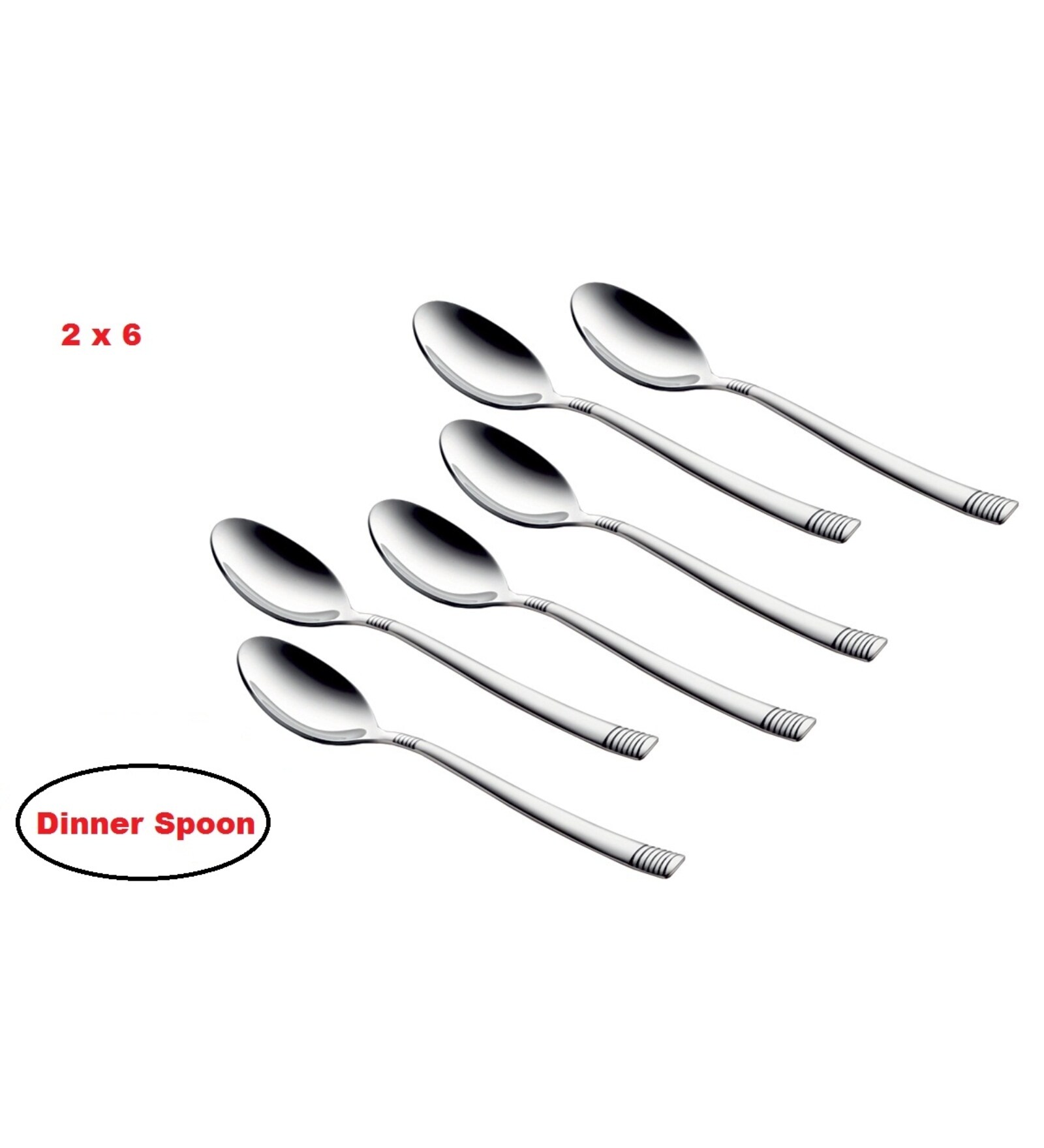 Buy Stainless Steel Lynex Dinner Spoons Set of 12 by Shapes Online