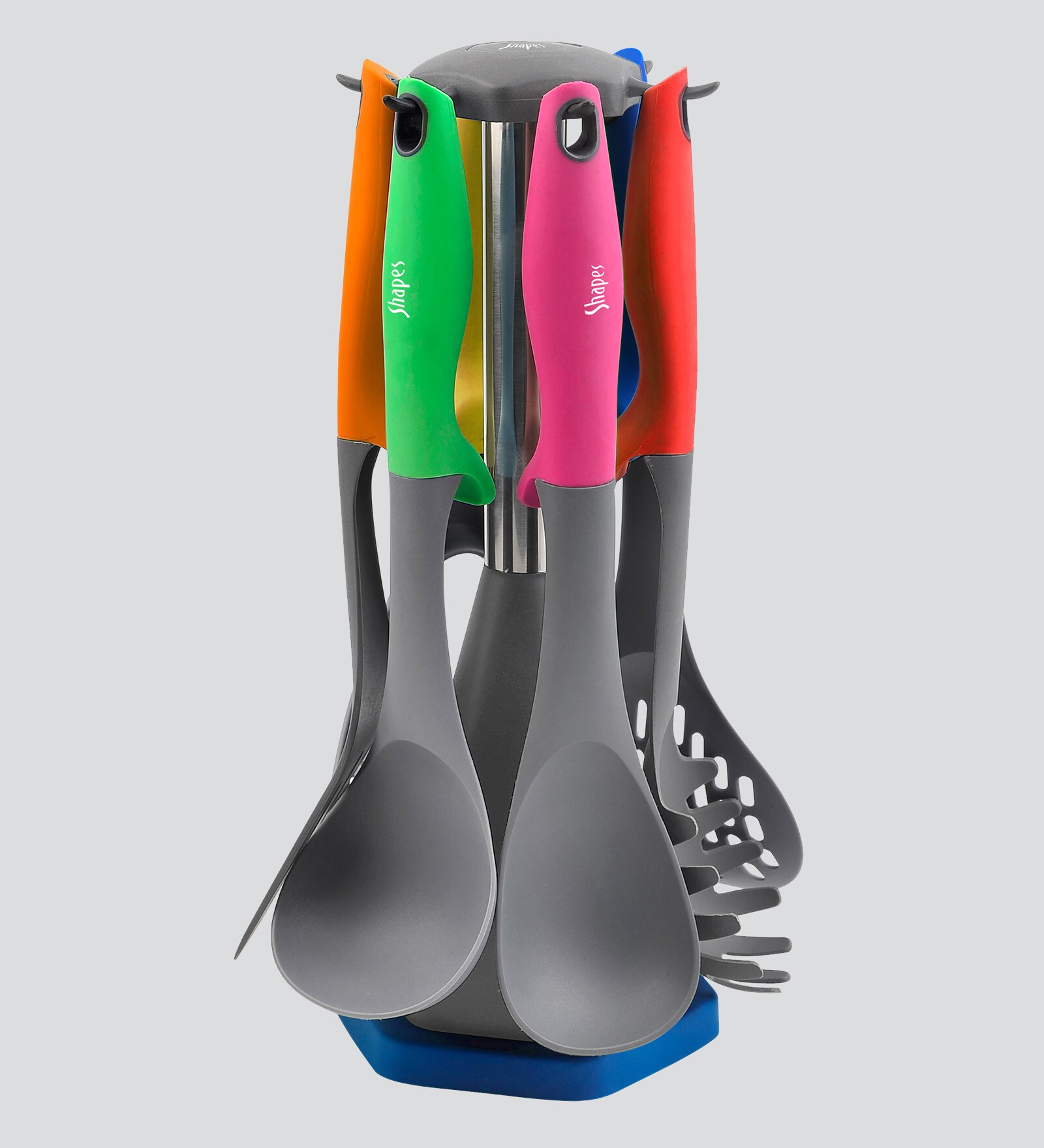 Multicolour Nylon Kitchen Tools with Holder- Set of 6