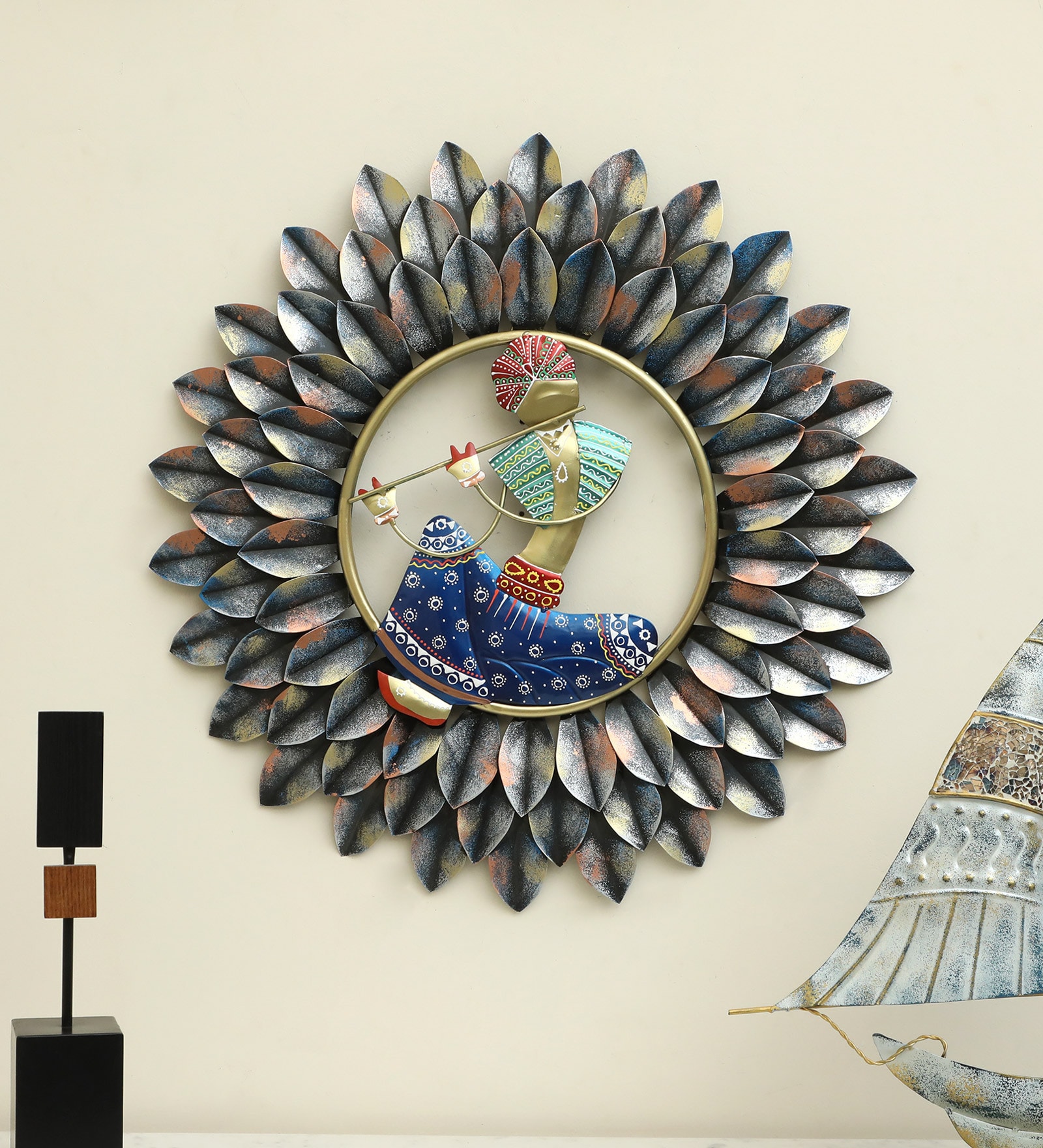 Iron Shaurya Musician Bansuri Multicolour People and Places Wall Art