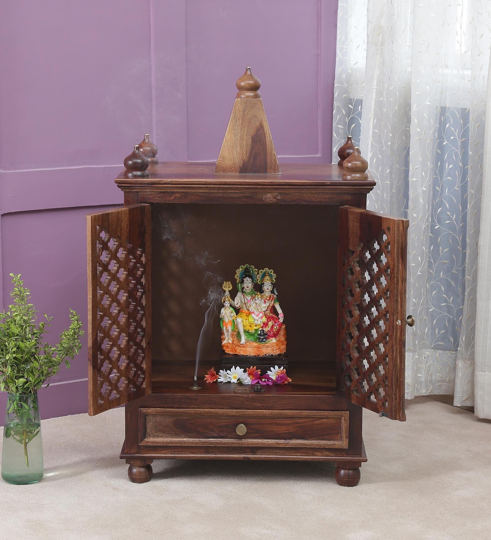 Buy Sheesham Wood Pooja Mandir Without Door by Woodenwood at 17% OFF by ...