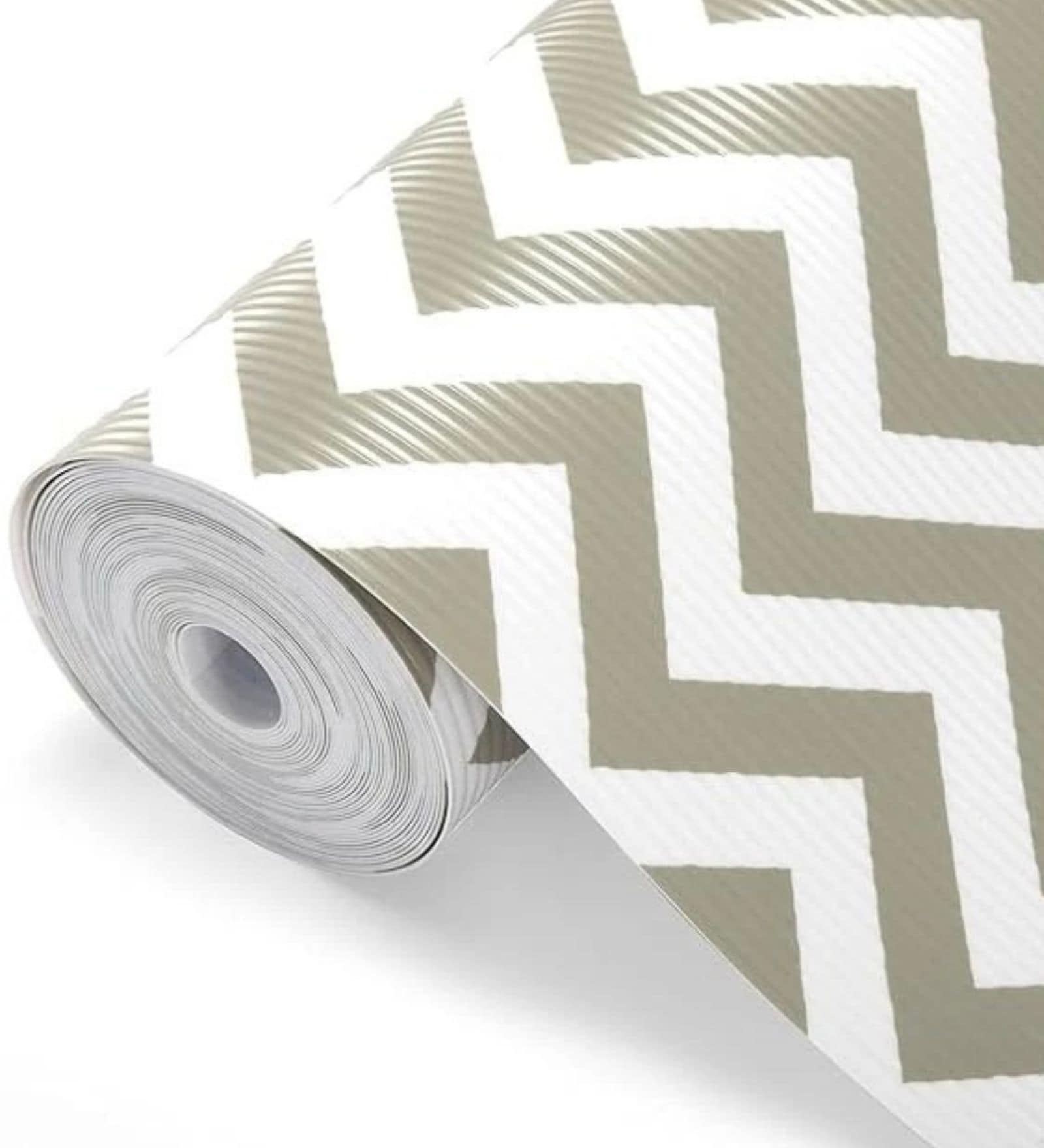 Kitchen Shelf Liner Plastic Green Zigzag Pattern