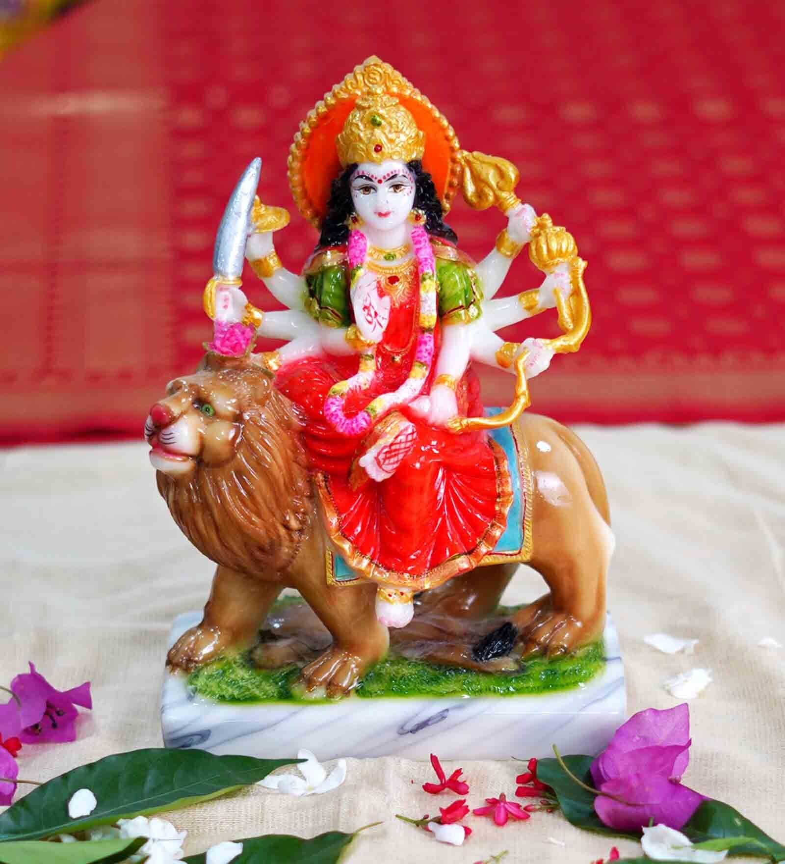 Sherawali Mata Handpainted Idol