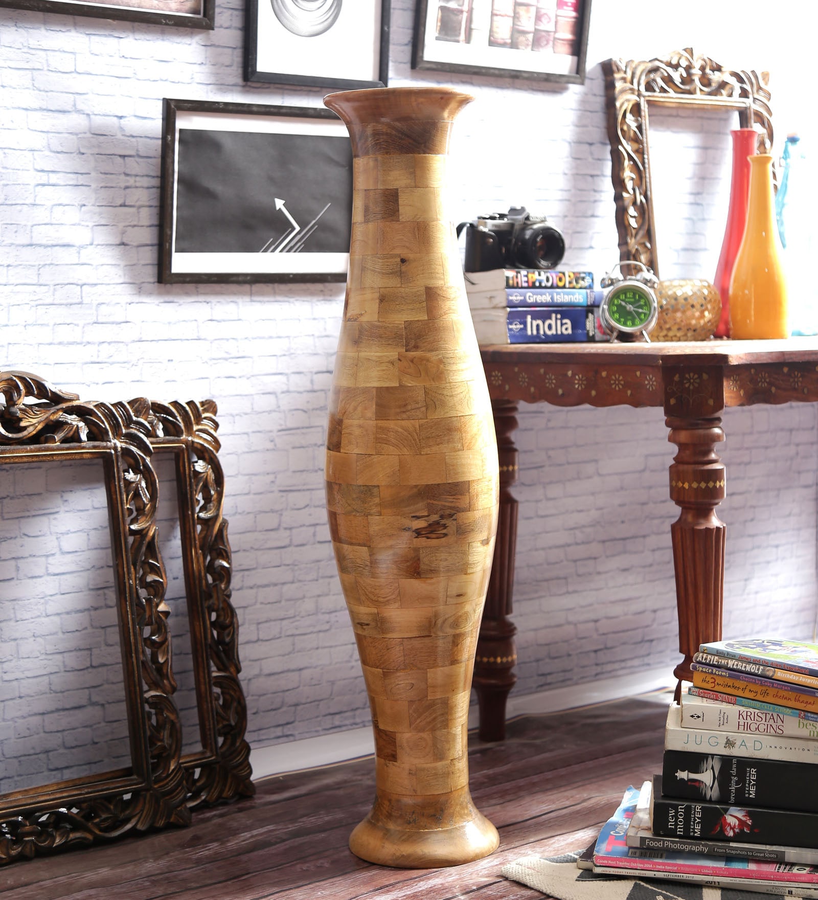 Brown Trescott Wooden Vase