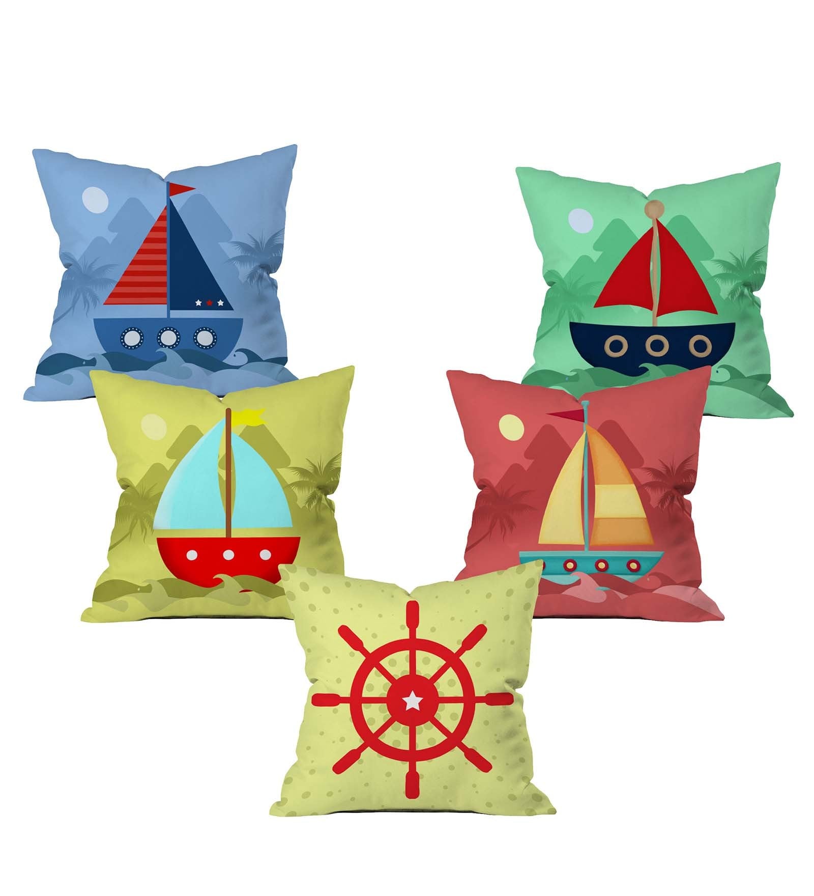 Ships Cushion Cover Set of 5