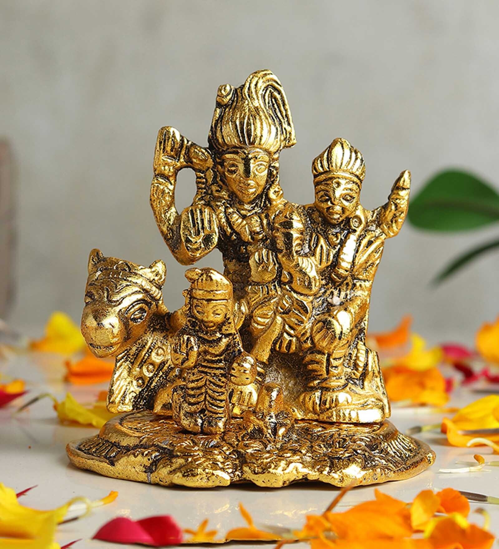 Golden Shiv Parivar God Idol