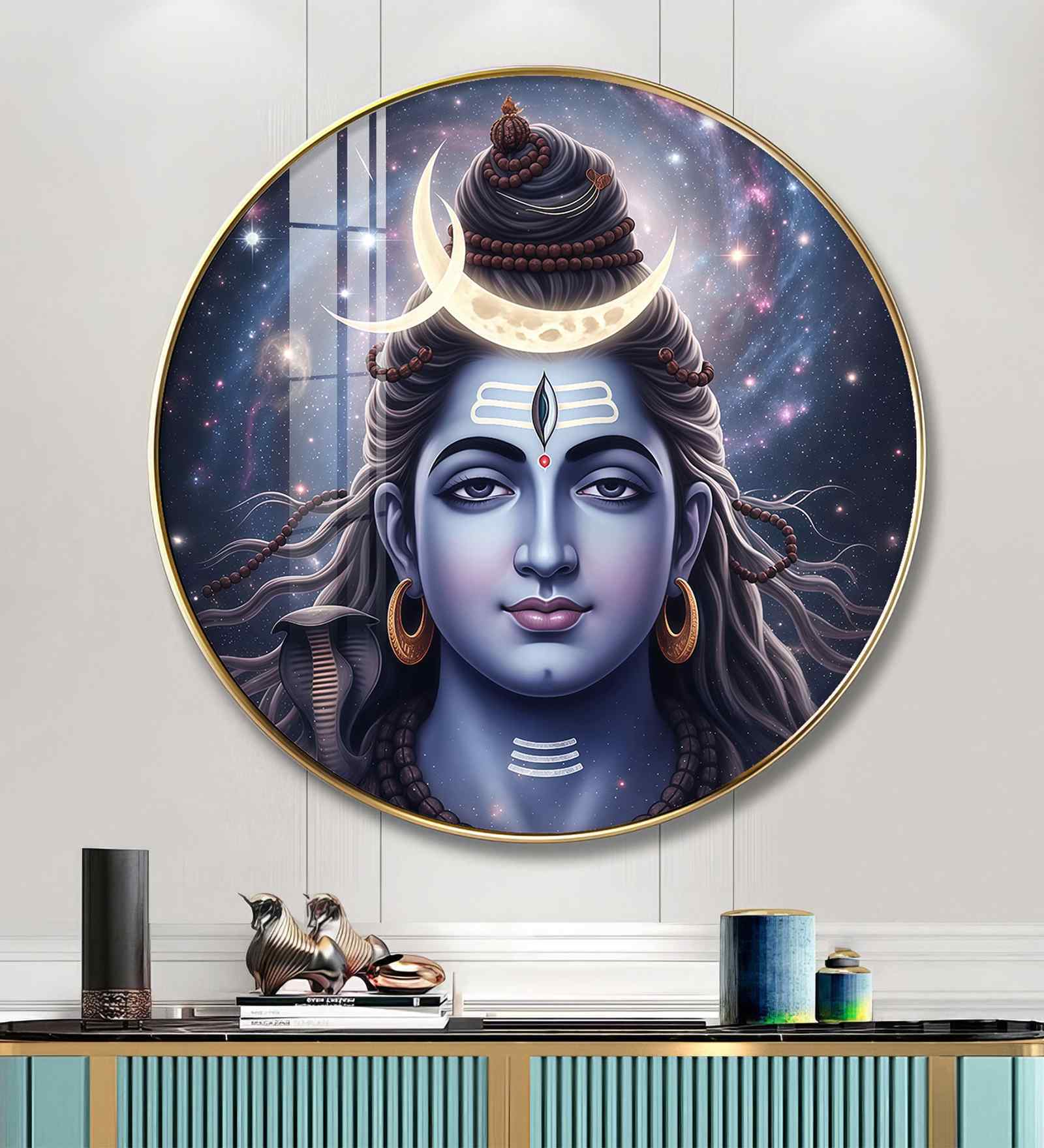 Shiva Blessing Acrylic Round Wall Art
