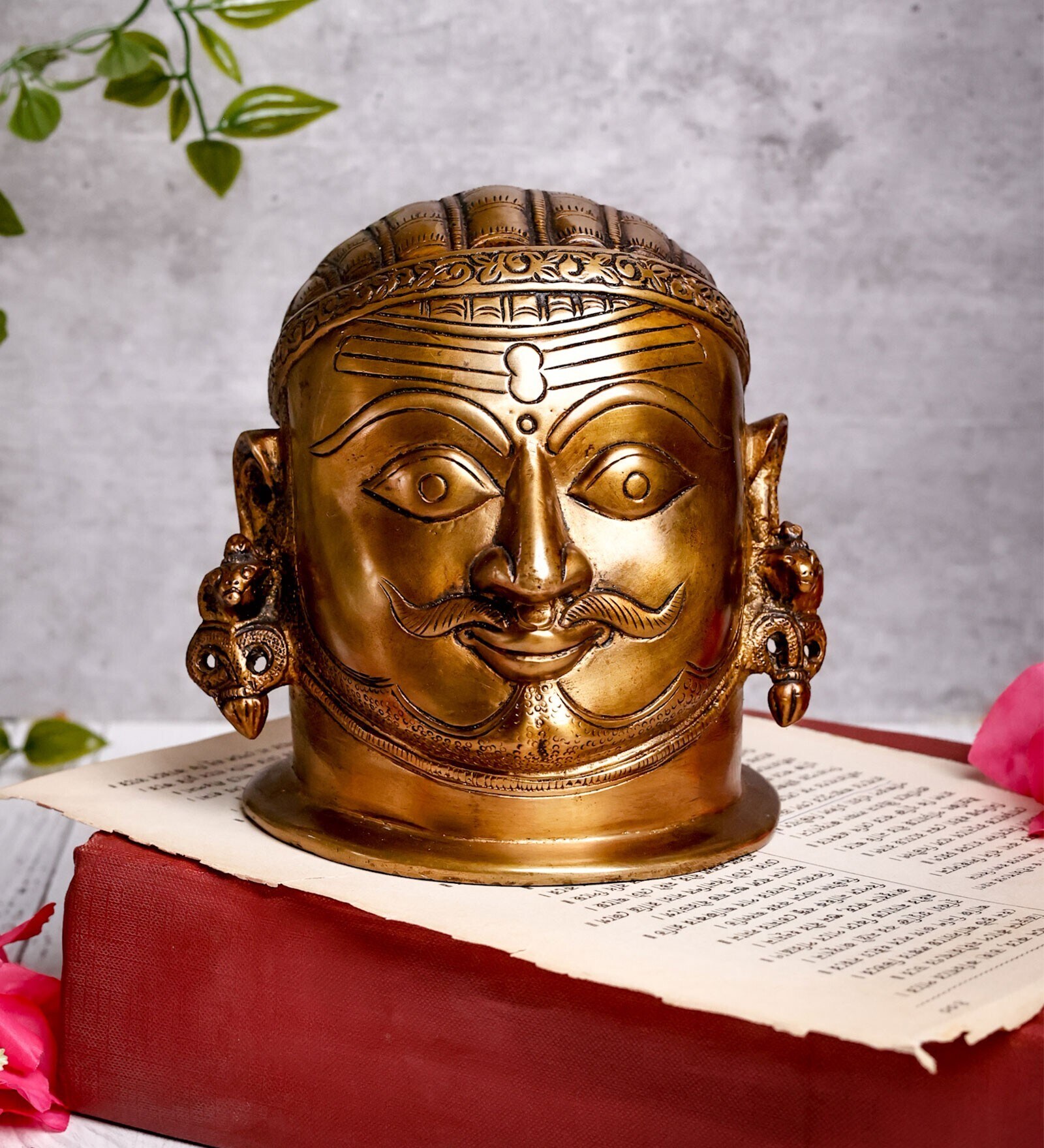 Shiva Mukhlingam Brass Religious Idol