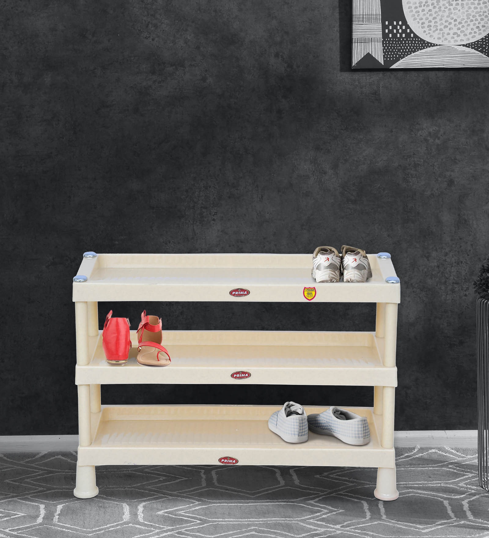 Buy Shoe Rack in Beige Colour at 47% OFF by Prima | Pepperfry
