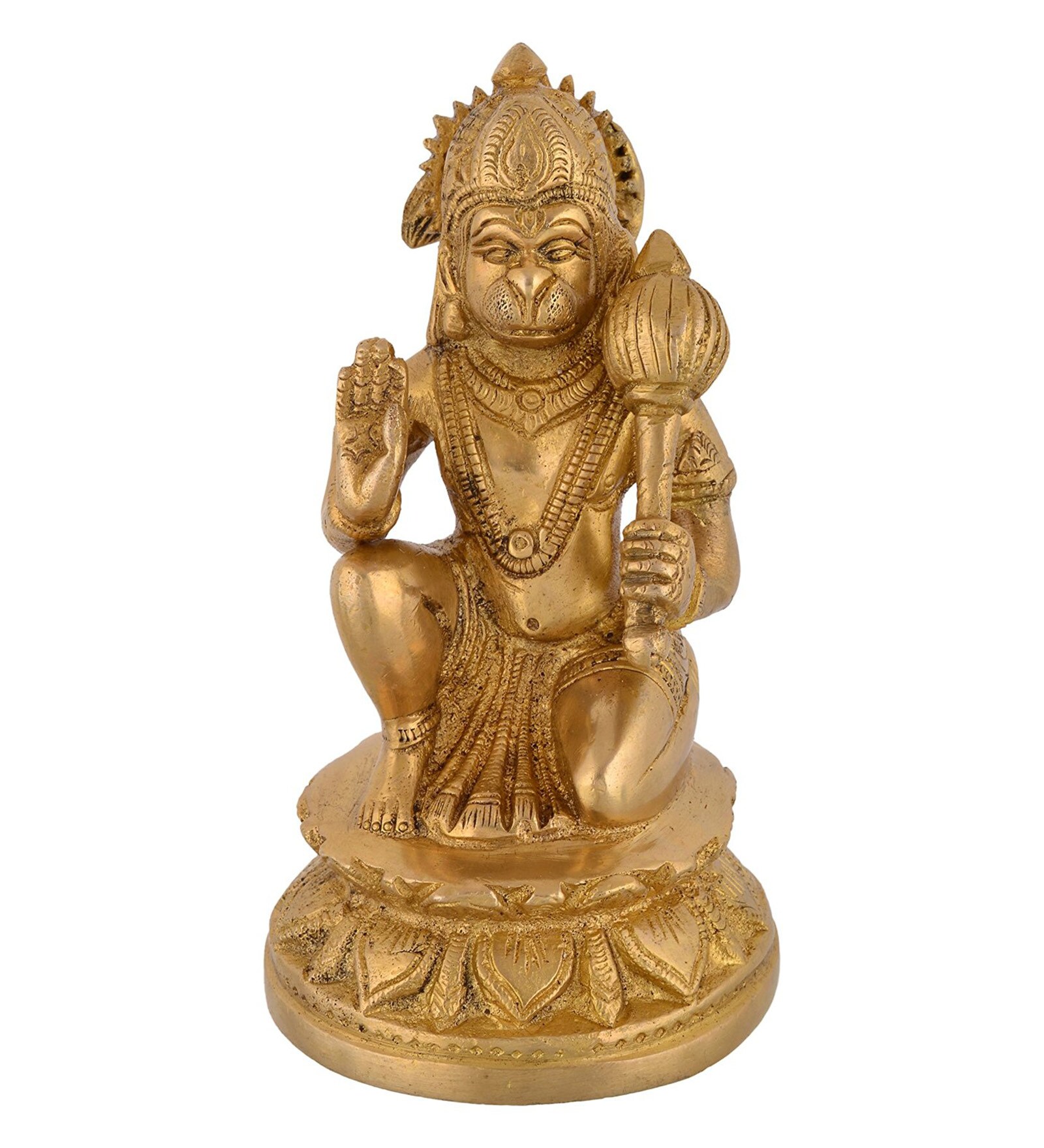 Buy Gold Brass Hanuman Ji Idol by ShopEndHere Online - Hanuman ...