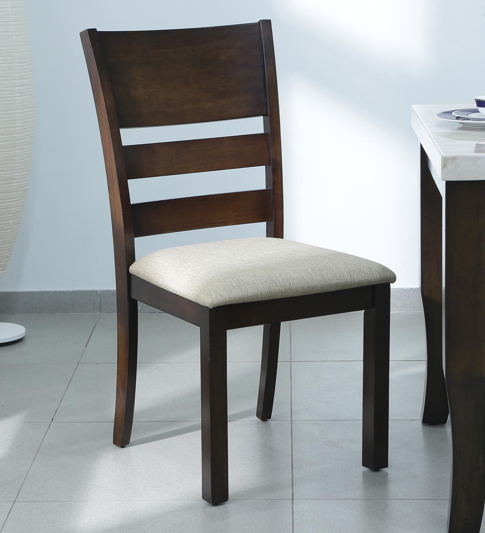 Shore Rubber Wood Dining Chair in Rio Brown Colour (Set Of 2)
