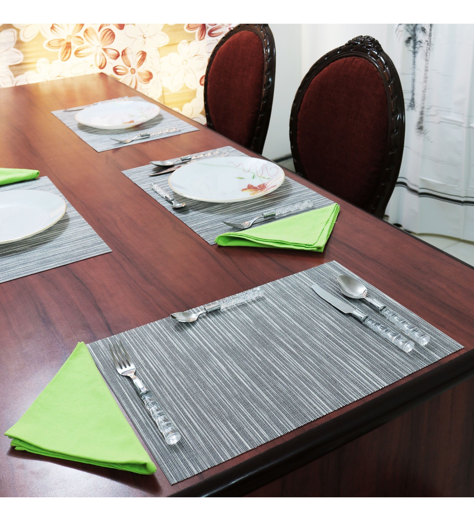 Pvc Solid Multicolour Rectangular Placemats