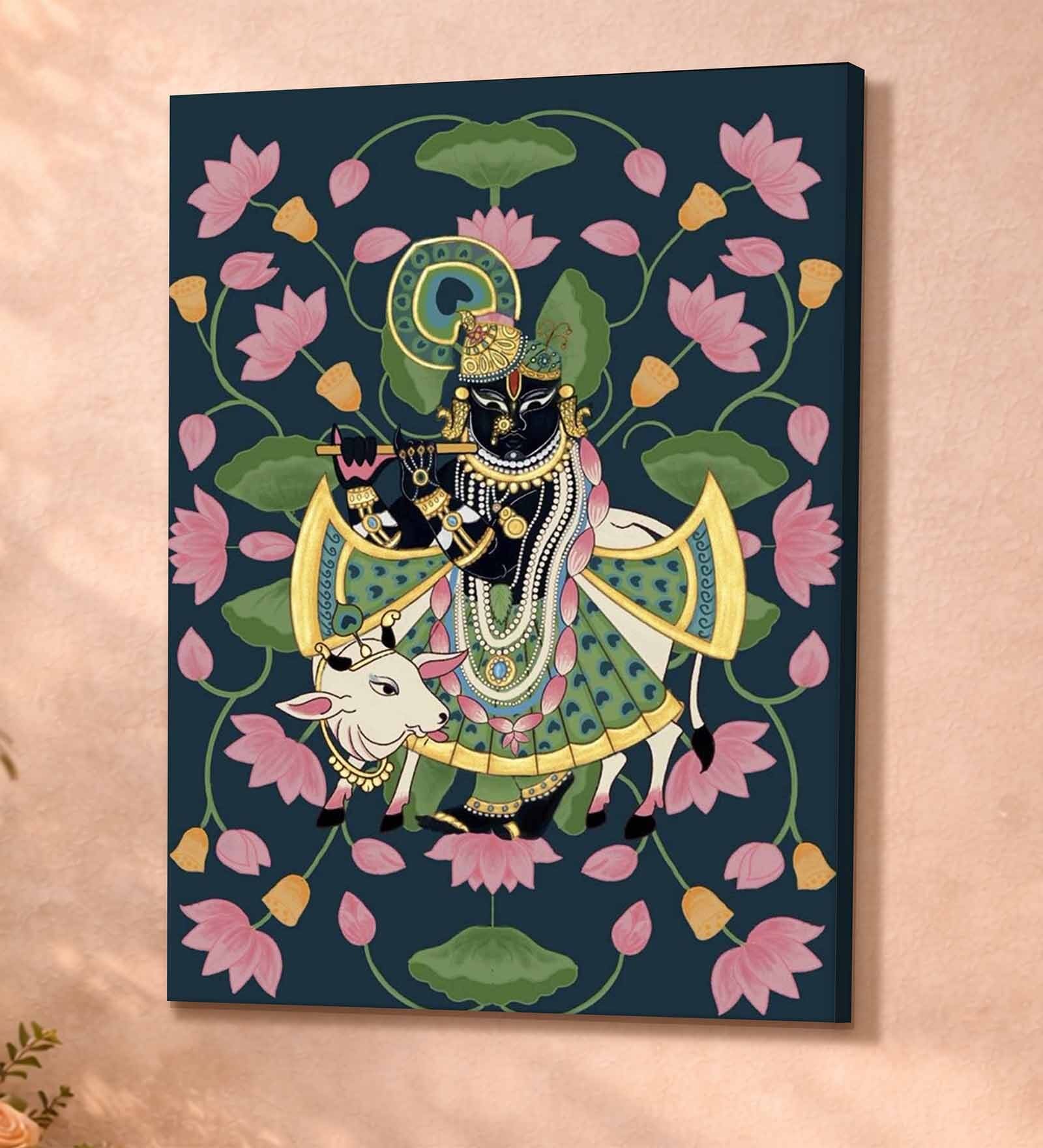 Shrinathji Pichwai Stretched Canvas Painting