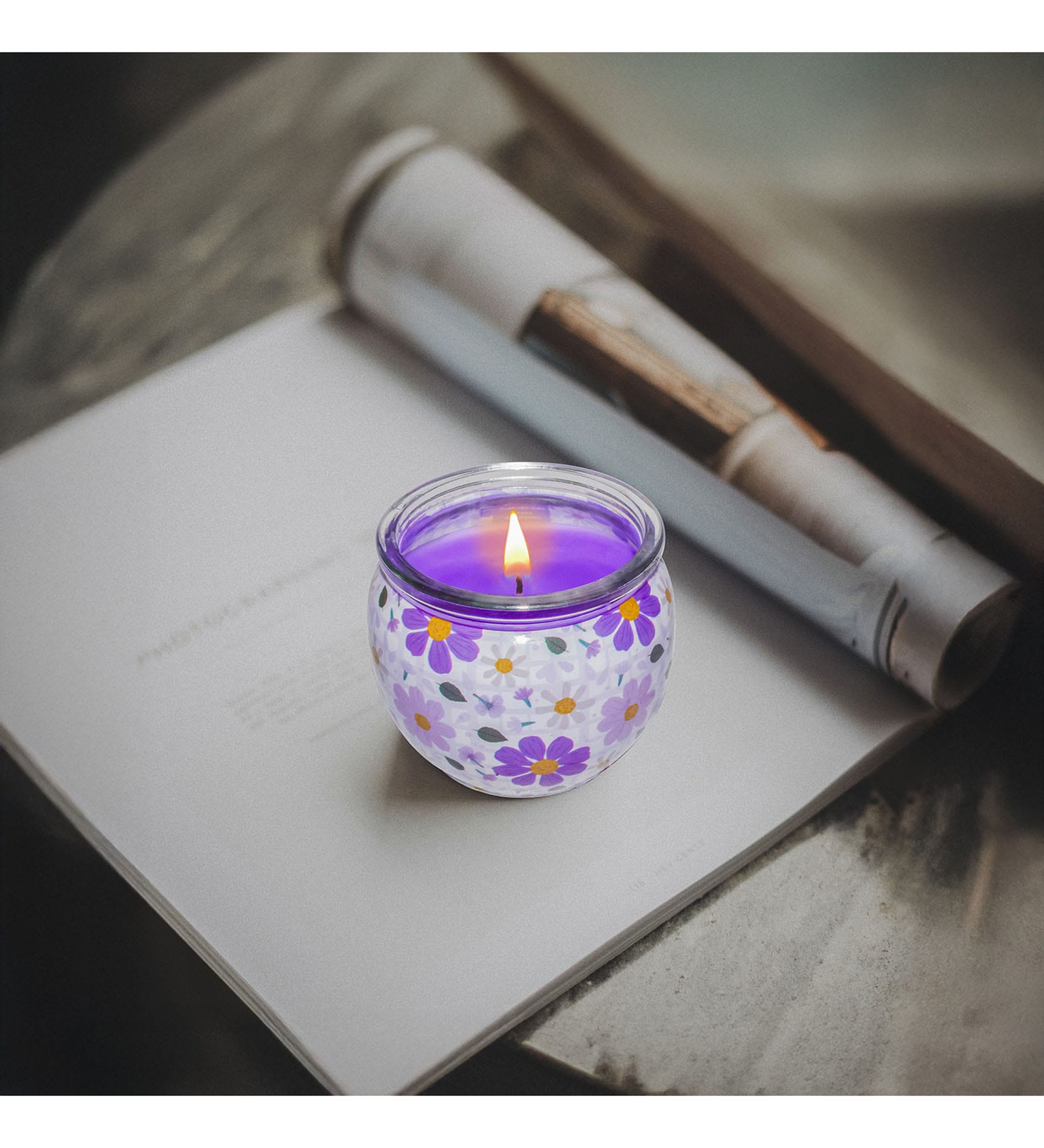 Shrink Sleeve Glass Candle (Fresh Lavender)