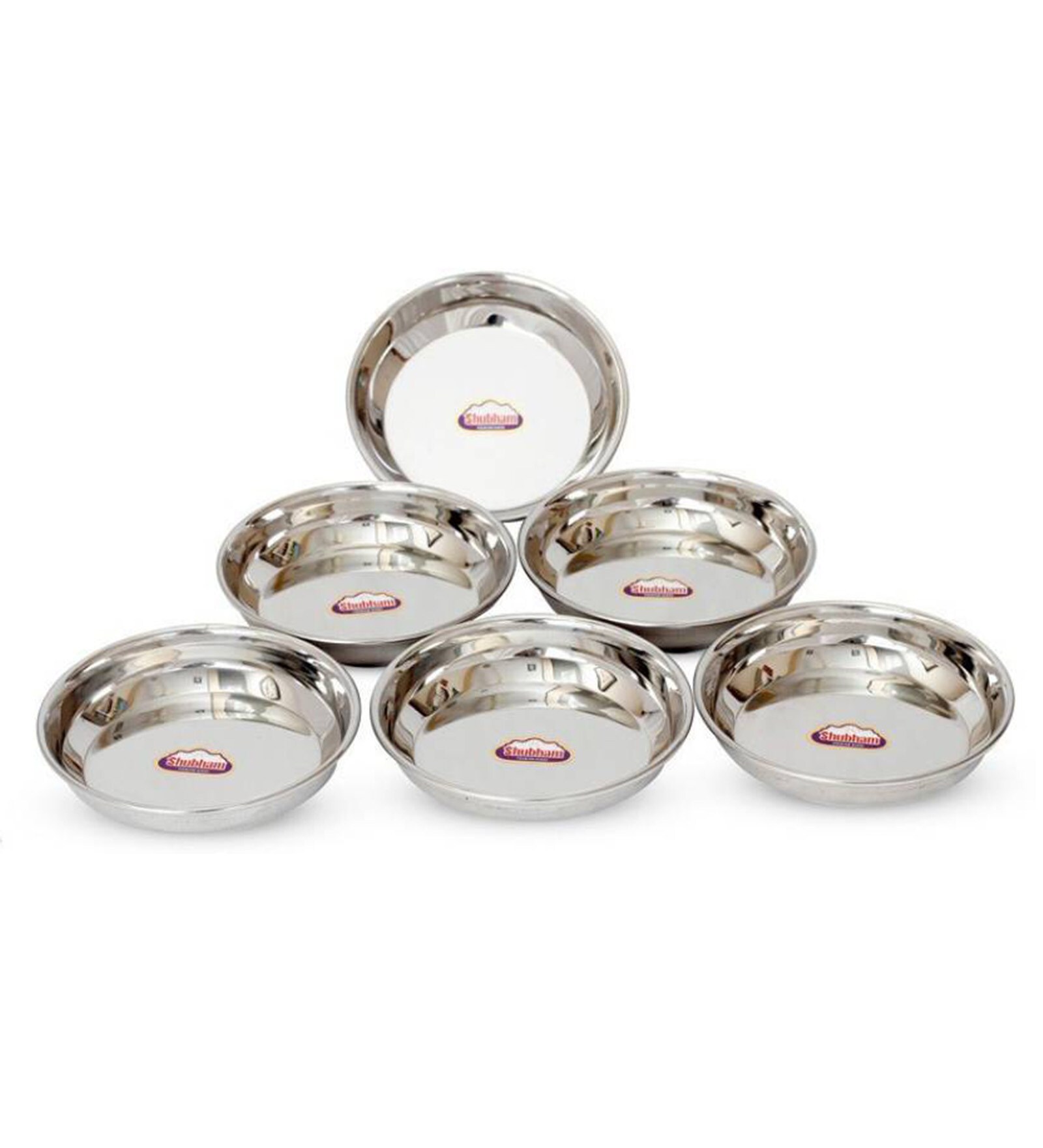 Buy Shubham Small Stainless Steel Plates Set of 6 Online Metal