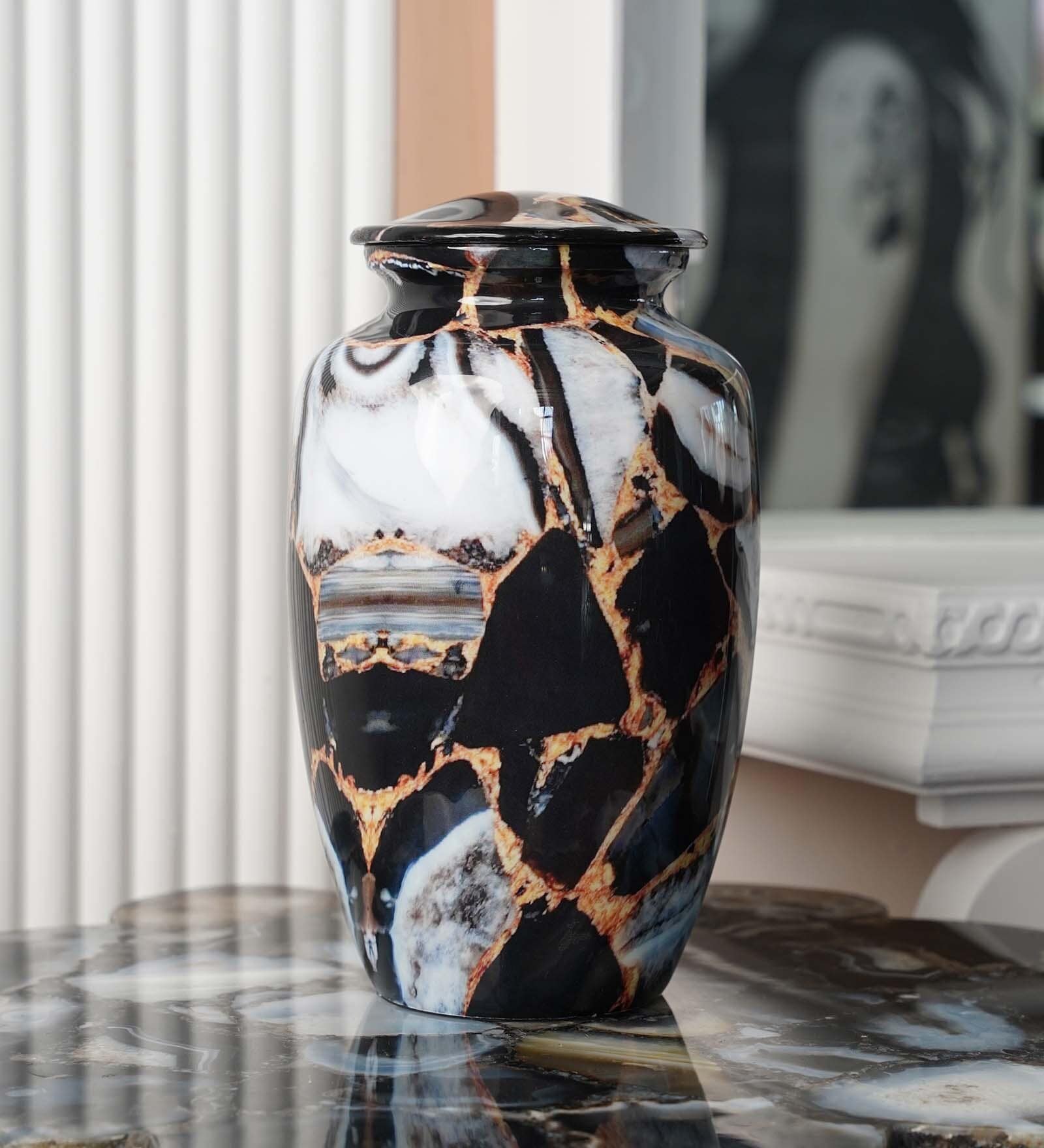 Shungite Metal Temple Jar Cum Table Vase