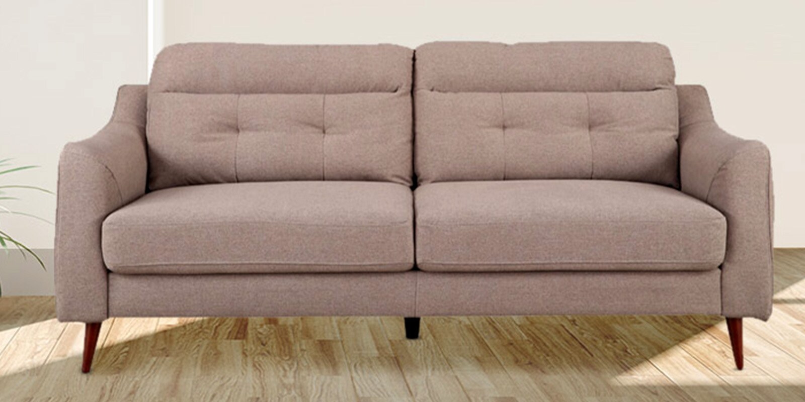 Buy Sheldon Three Seater Sofa in Brown Colour By HomeTown Online 3