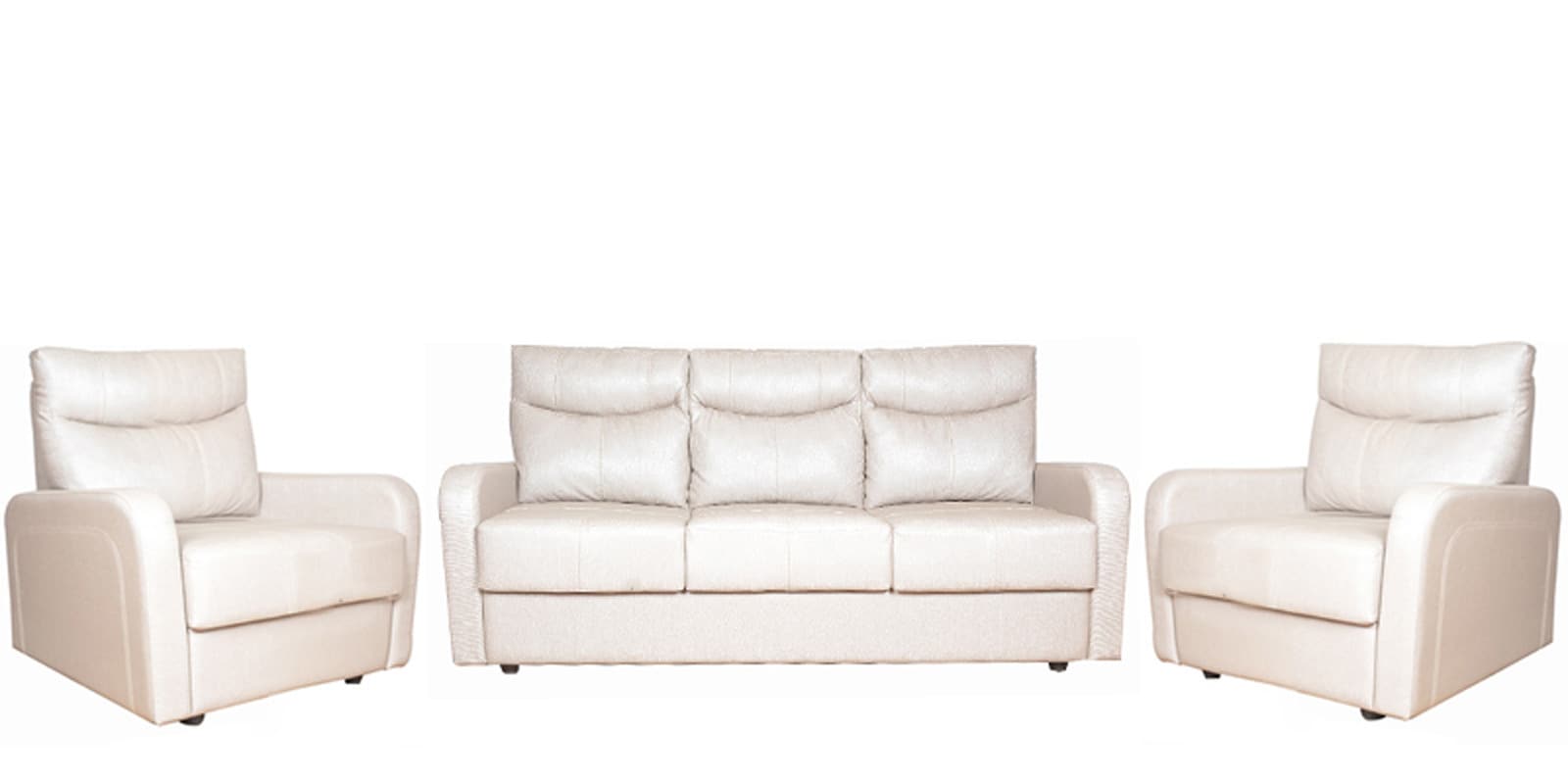Shenai Rexine Sofa Set (3 + 1 + 1 Seater)